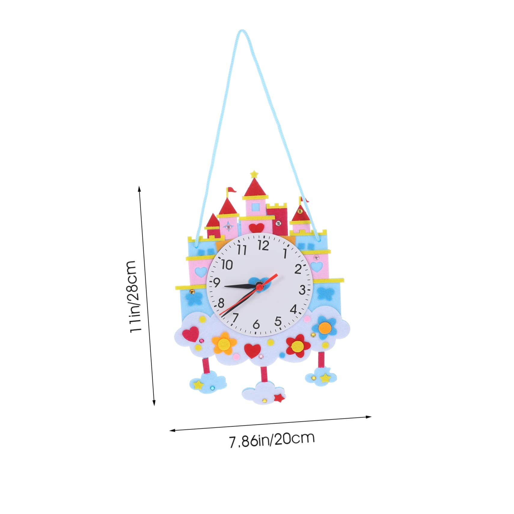 DECHOUS Cartoon DIY Clock Kit Non-Woven Fabric Time Learning Toy Handmade Clock for Boys and Girls Holiday Party Craft