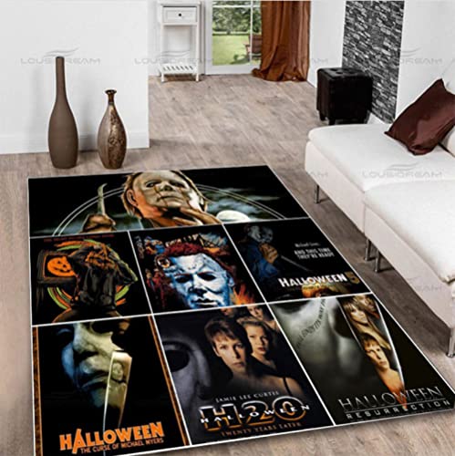LFRAQY Película de Terror Patrón de Personaje Decoración Alfombra de Halloween Hogar Sala de Estar Alfombra de Piso Dormitorio Alfombra 160x280cm
