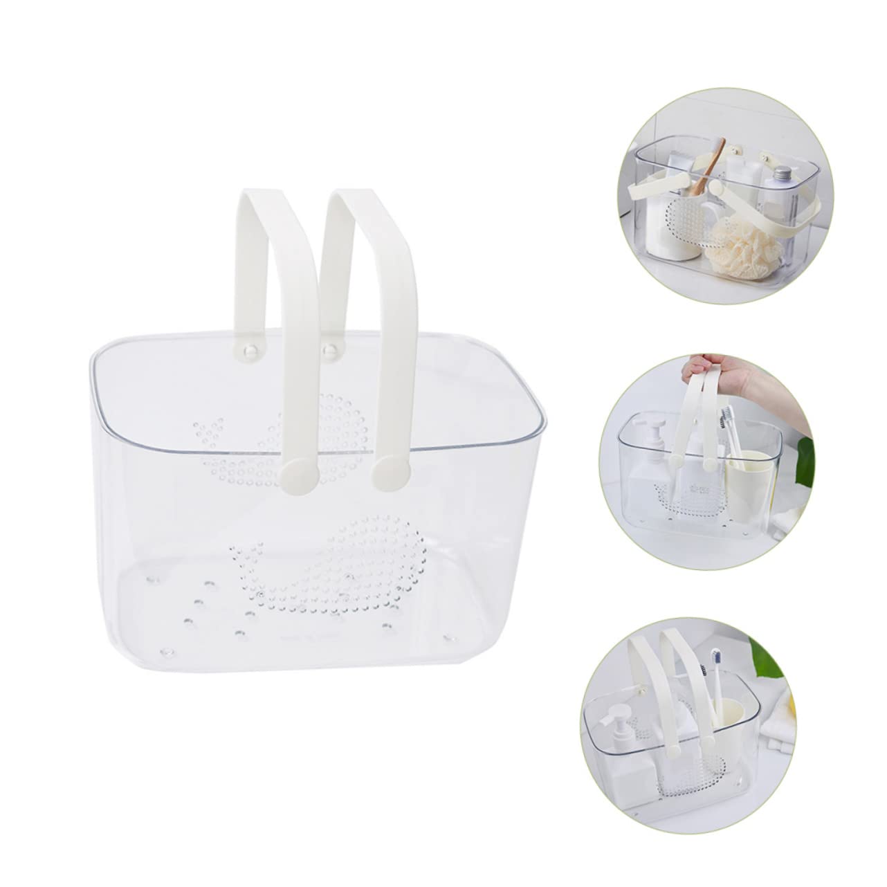 Luxshiny Cesta Gran Capacidad para Baño con Diseño de Drenaje de Plástico y Asas Ergonómicas Resistente y Reutilizable para Uso Diario en Ducha