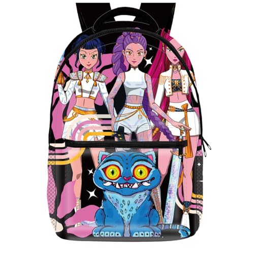UBBY Demon Hunters Sac à dos d'école pour enfants imprimé en 3D pour étudiants 41 x 30 x 14 cm (16 pouces) Style mignon Sac à dos d'école pour enfants Sacs à dos...