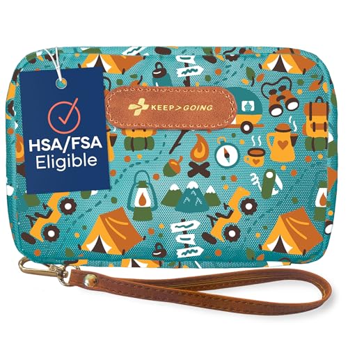 Image of KeepGoing Travel First Aid Kit for Kids – 130 Pc. for Car, Home, Purse, Diaper Bag & Backpack with Latex-Free Bandages - Mini First Aid Kit Travel Size TSA-Approved