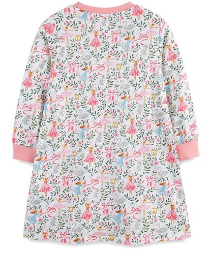 Hongshilian Little Girls Cotton Casual Dress Cartoon Appliques Fall Clothes Basic Jersey Long Sleeved Party Dresses2