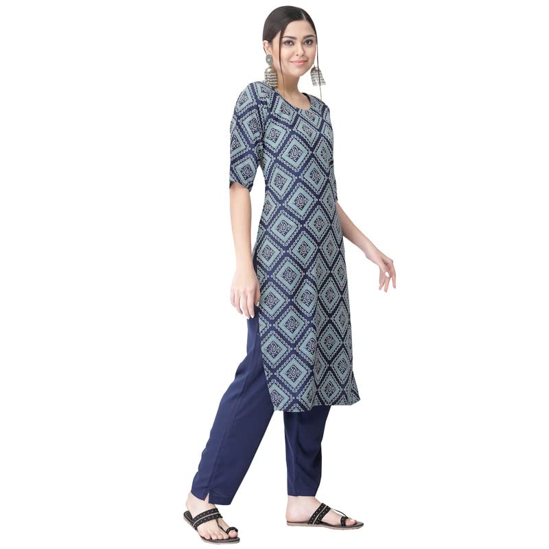 Image of Pinkmint Kurta for Women Different Digital Printed Crape Kurti Casual Wear Regular Fit Kurta
