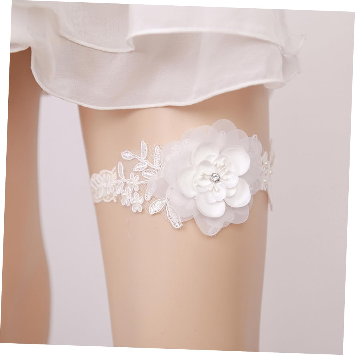 3st Hochzeitsstrumpfband Vintage Dehnbare Strumpfbänder Perlen -strumpfgürtel Hochzeit Beinstrumpfband Abschlussball Anzug Strapsen