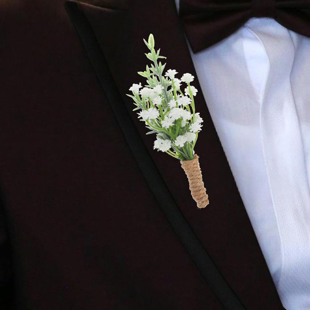 ERINGOGO 10stücke Teiliges Männer-Boutonniere Für Hochzeiten Handgefertigte Ansteckblumen Mit Nadel Stilvolle Hochzeitsdekoration Für Bräutigame Und Gäste Langlebige Künstliche