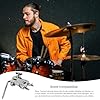 Tom Drum Clamp - Tom Drum Mount Bracket | Holder Bracket, Adjustable Arm Holder, 360° Rotating Zinc Alloy Drum Devices, Multifunctional Drumes Clip for Most Models #3