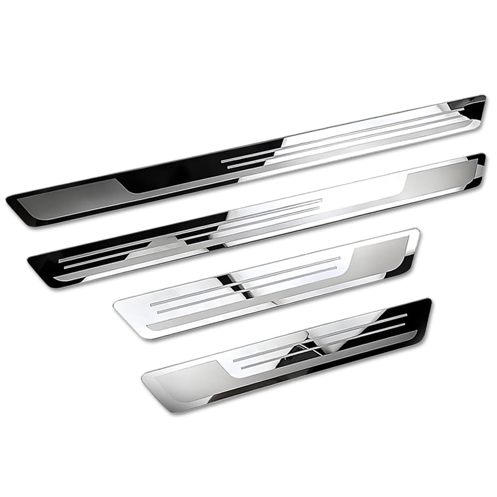 Woniyal 4 Pcs Car Door Sill Protector for Ford KA, Kick Plates Door Entry Guards Sill Scuff Cover Threshold Protection Sticker Accessories,A