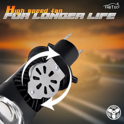 Image of Spaiko H4 LED Headlight Bulb 90W 15000LM with Mini Projector Lens | 6000K Super Bright White Dual Beam Hi /Lo | Waterproof Plug & Play for Car, Bike & Scooty (MO1B)