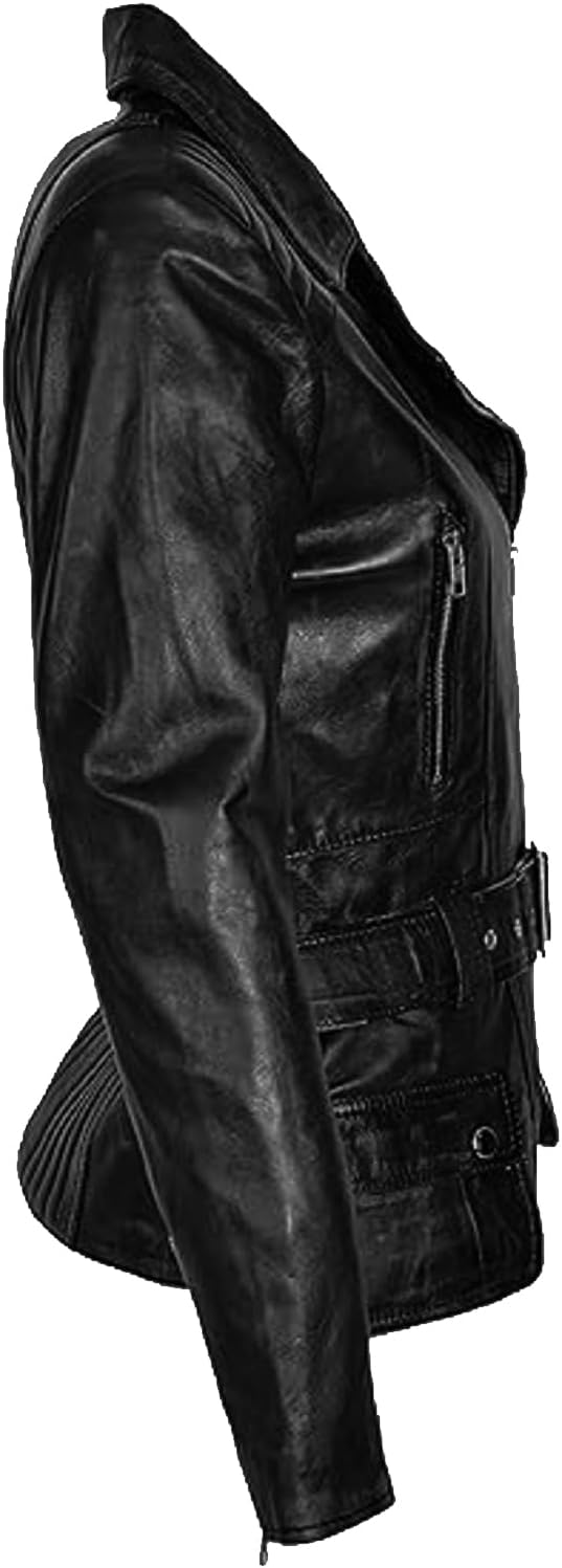 Womens Genuine Lambskin Leather Jacket | Classic rider leather jacket | Black Leather Jacket Women | Womens Leather Jacket - Image 5