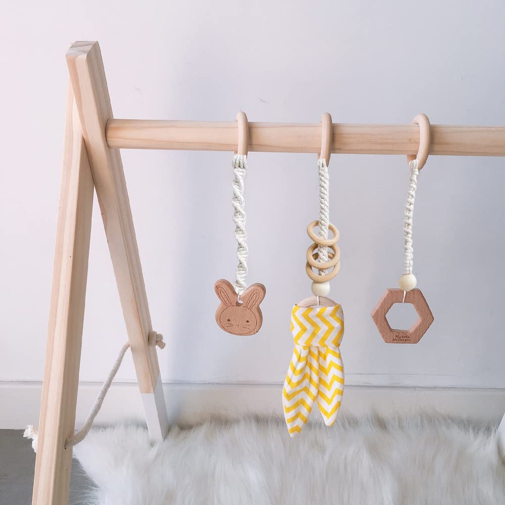 Caudblor Palestrina Bambino Multifunzione, Palestrina Neonato Legno, Arco Gioco in Legno, Giocattolo Attivo per la cameretta dei Bambini, Decorazione