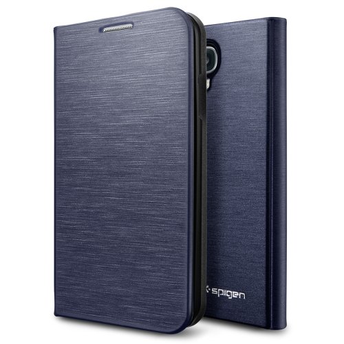 Spigen Slim Wallet Folio Galaxy S4 Case for Galaxy S4 - Metallic Navy