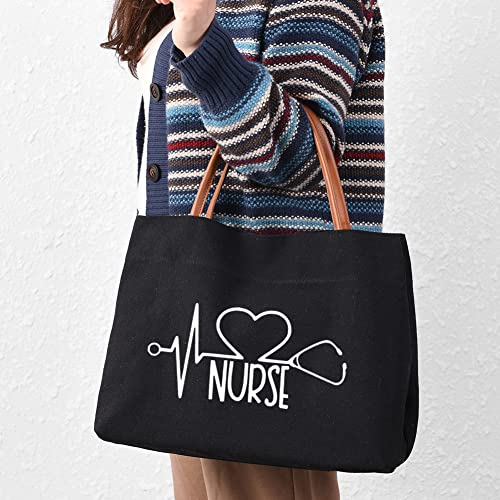 Nurse Tote Bag Nurse Gifts RN Nursing Bag for Work, Shopping, Beach, Travel - Image 3