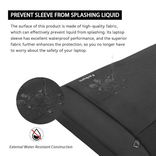 Ferkurn Laptop Case Bag 17 17.3 inch Women Men Computer Sleeve with Shoulder Strap Compatible with HP Envy Pavilion/Dell Inspiron/Thinkpad/Vivobook/MSI/Acer,Waterproof Briefcase with Handle,Black 5