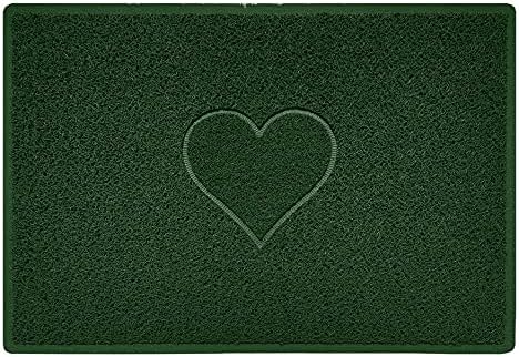 Nicoman HEART Embossed Shape Door Mat Dirt-Trapper Jet-Washable Doormat - (Use Indoor or Sheltered Outdoor) - (60x40cm/23.6x15.7inches, Small) GREY