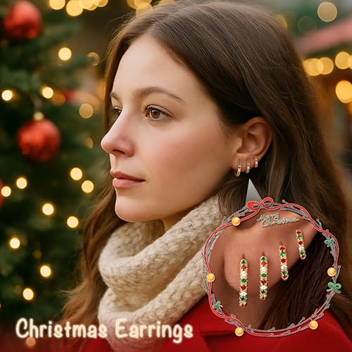 Image of Small Gold Huggie Hoop Earrings Set for Women Men Hypoallergenic 14K Plated Stack Cartilage Earrings, Sterling Silver Multiple Piercing Lightweight Mini Thin Cute Dainty Trendy Jewelry Gifts for Women