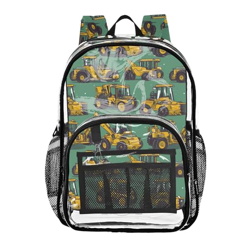 Joitme Construction Machinery - Mochilas para niñas, mochila transparente para niñas, mochila grande, Maquinaria de construcción, Talla única, Maquinaria de construcción