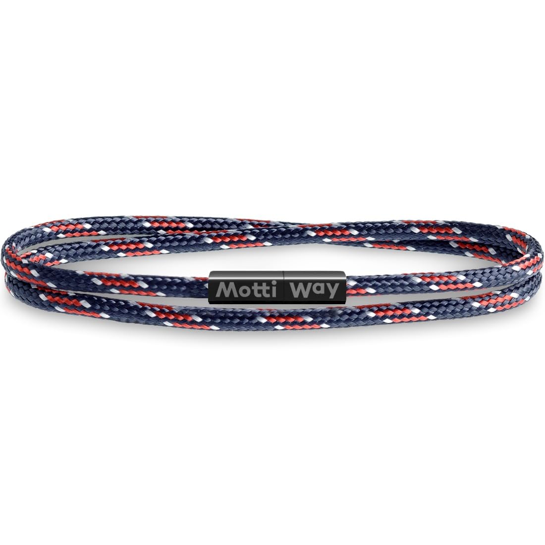 Motti WayNautical Durable Multicolour Rope Cord Cuff Unisex Waterproof Bracelet with Magnetic Clasp for Men & Women