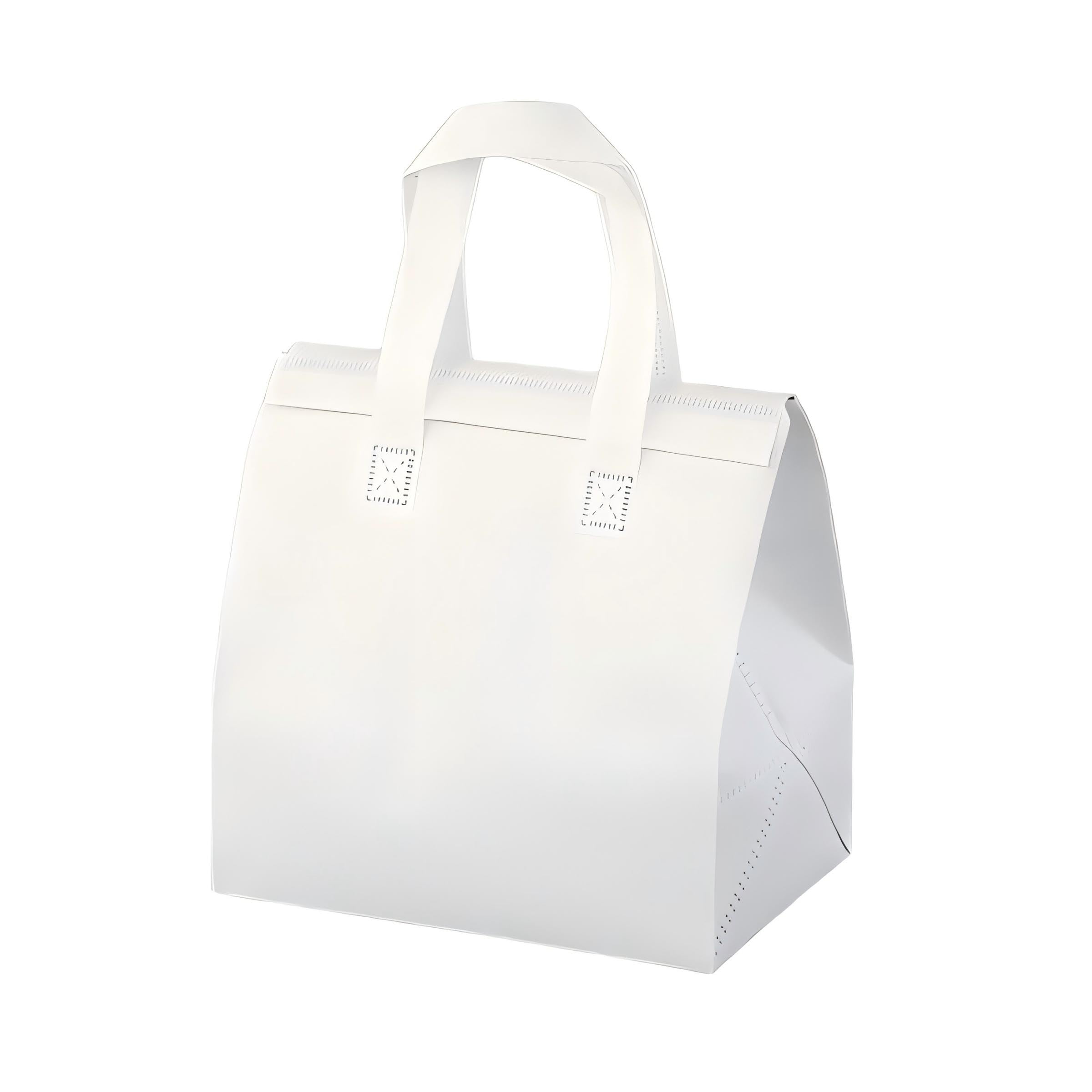 Ardorion Pack of 20 Insulated Bags Lunch Bag Takeaway Bags for Delivery Disposable Tote Bags Made of Non-Woven Fabric BBQ Cake Coffee Drinks (A, XL)