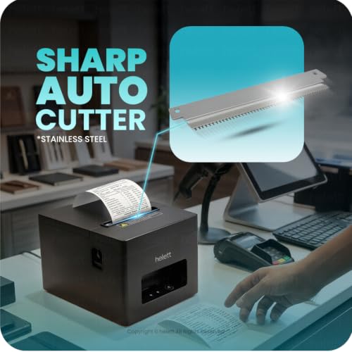 Image of Helett BillQuick Neo Bluetooth USB POS Autocut Thermal Receipt Printer 80mm(3 Inch)Compatible with Windows(PC & Laptop)| 250mm /s High-Speed Printing | Cash Drawer Support | 203 DPI | 1-Year Warranty