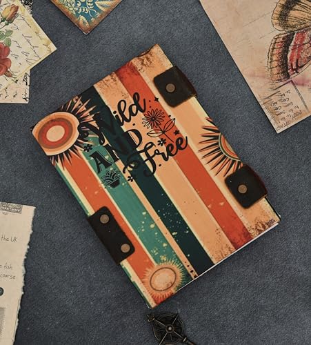 Image of Handmade Eco-Friendly Journal | ?Wild and Free? Printed Diary with Metal Lock for Notes, Writing & Sketching