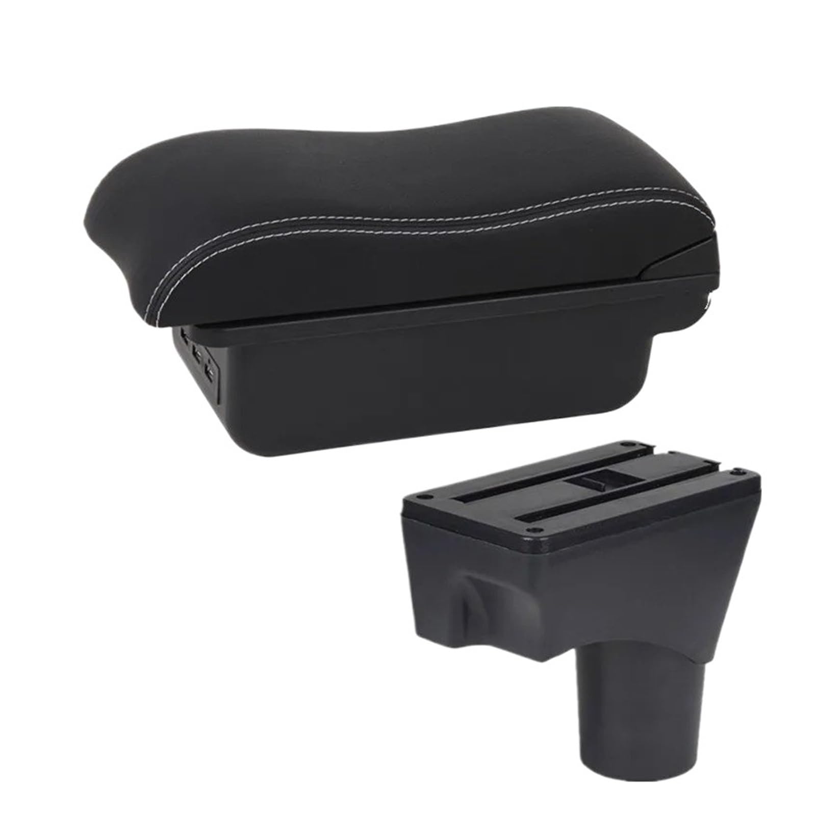 UMDJJU For Nissan For March For Micra K13 MK4 IV 2010-2022 Car Armrest Armrest Box Car Accessories Car Centre Console Armrest Box(B3 white line 3USB)