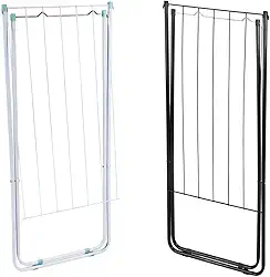 Varal De Chão Slim Para Roupas Retrátil Inoxidável Reforçado (PRETO)