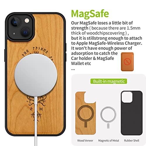 Coque iPhone 14 Plus Magsafe bois silicone TPU robuste Viking - 5
