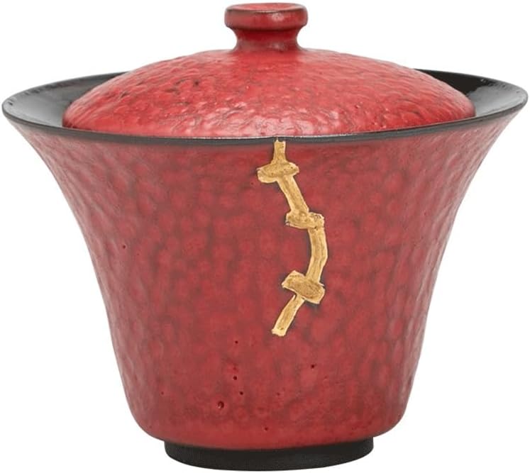 Coarse Ceramic Lid Tea Cup Red Making Bowl