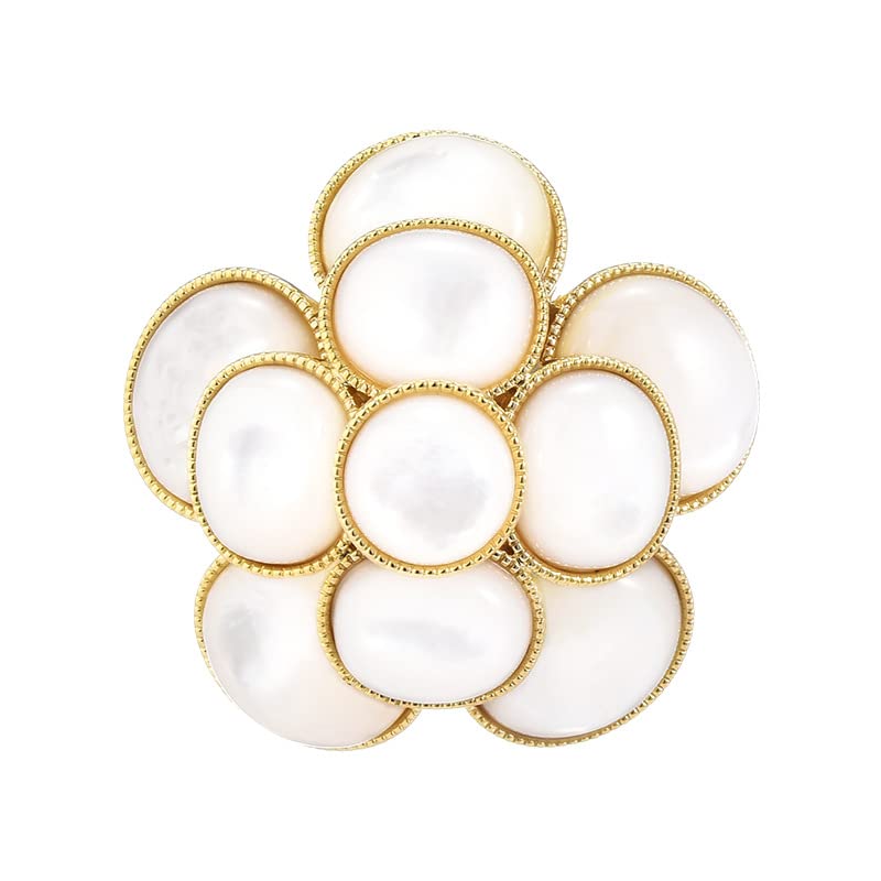 Image of Pearl Flower Brooch and Pins for Women Large Gold Luxury Elegant Pin Christmas Gift Jewelry