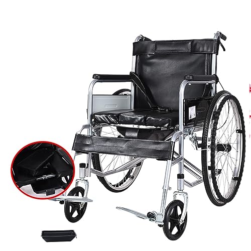 高齢者用手動車椅子カー折りたたみライト高齢者トイレ付き多機能特殊歩行車 (防水レザークッション(トイレ付))