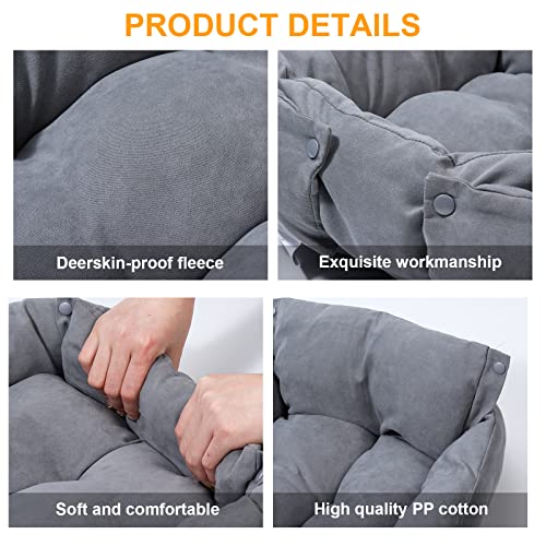 Pstardmoon Bunny Bed For Small Animals With 2 Pee Pad, Machine Washable Sleeping Rabbit Sofa Bed Bottom Breathable Soft Bunny Bed For Cats Kittens Rabbits Bunny Guinea Pigs Kitty (Grey, Style 1) #TOP2