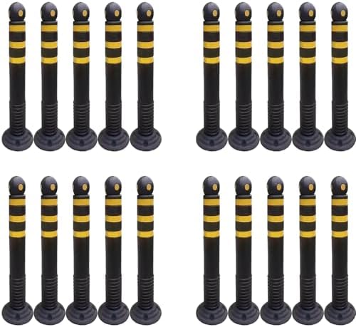 Traffic Safety Cones - 24" & 32" Removable Traffic Control Channelizer for Parking Lots, Hotels, Schools, Subways & Residential Areas - Durable Visual Warning Posts