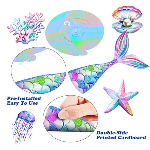 Image of 30 Pcs Mermaid Hanging Swirl - Mermaid Party Decorations, Mermaids Parties Supplies for Girls, Ocean Ceiling Streamers for Mermaids Party Favors, Baby Shower and Theme Birthday Parties Decoration