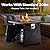 Ciays 32 Inch Gas Fire Pit Table, 50,000 BTU Propane Fire Pits for Outsides with Steel Lid and Lava Rock, 2 in 1 Square Firepit Table for Gatherings Parties on Patio Deck Garden Backyard, Black