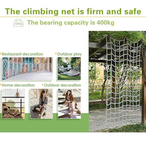 Rete da arrampicata 1 x 6 m – Rete di sicurezza per parco giochi all'aperto e scala di corda per casa sull'albero, divertimento in giardino e attività