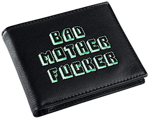 Image of Officially Licensed Black /Green Embroidered Bad Mother Leather Wallet