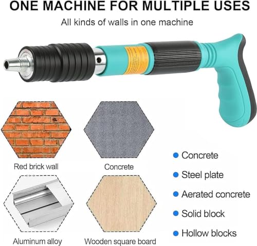 Vinskep Manual Steel Nail Gun Tool, Concrete Nail Gun, Portable Mini Nail Shooting Machine Nails, Nail Wall Fixing Tool for Cement Walls, Household Wood working (25 Nails) - Image 6