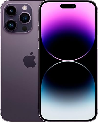 Apple iPhone 14 Pro Max, 128 GB, morado oscuro para GSM (renovado)