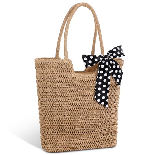 Bolso de playa Capoda Straw para mujer 15.8 x 14.2 pulgadas miniatura 1