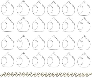 Sziqiqi 24Pcs 80MM Hanging Tealight Holder Glass Globes Terrarium Wedding Candle Holder Candlestick, 20Pcs + 4Pcs
