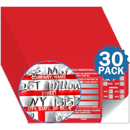 Image of PUNCHMAN 30 Pack Red Aluminum Self-Adhesive Labels - Permanent Organizational Tags for Office, Inventory, Asset Management | 6 inch X 3.5 inch Durable Adhesive Labels