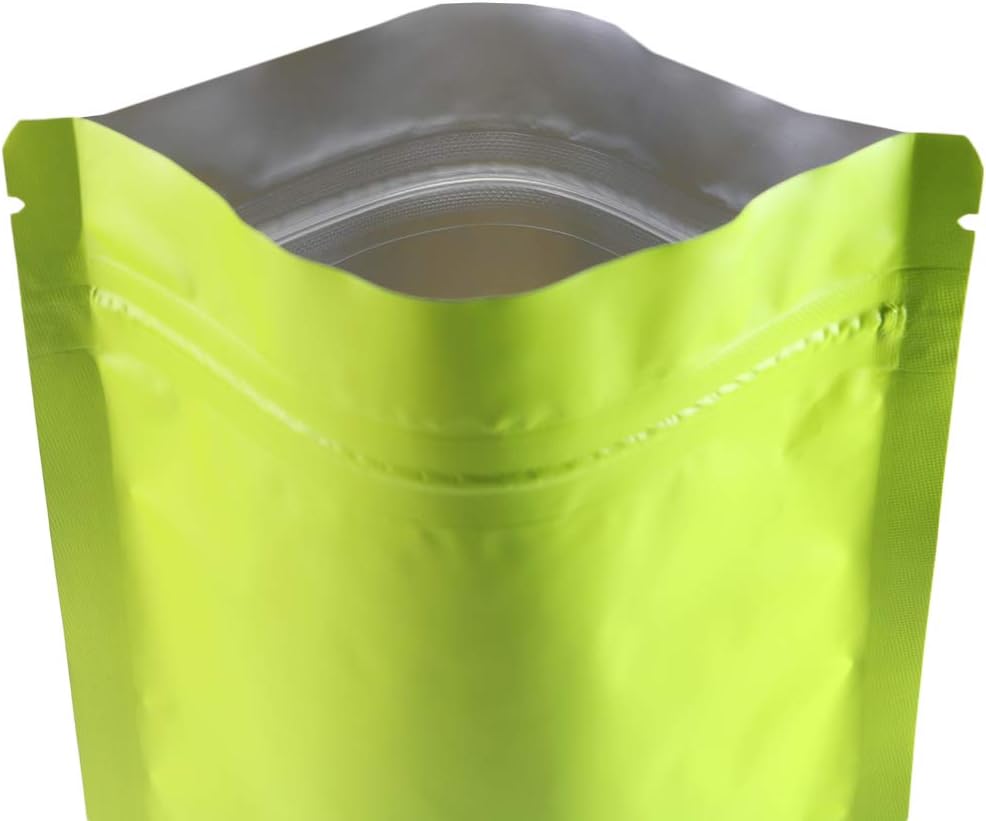 QQ Studio Double Sided Matte Heat Sealable Mylar Aluminum Standup Bags (100 Bags) (5.1" x 7.1", Matte Green) image 2