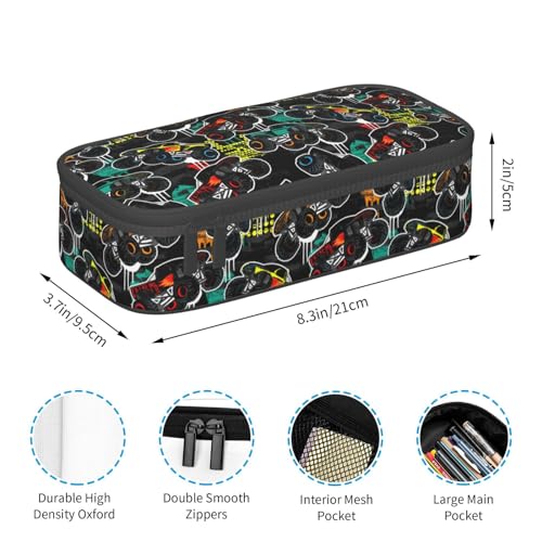 Image of Catoon Truck Car Large Pencil Case With Zipper Compartments Stationery Pencil Bag For Kids Teens Students School Supplies