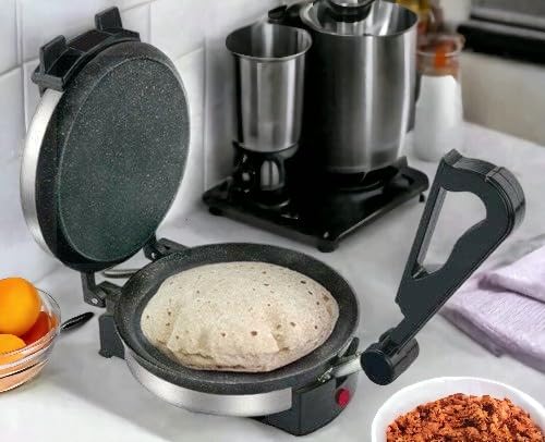 Hilton Electric 2 In 1 Upgraded Roti Maker Cooking Pan (Multi-Utility) With Stainless Steel Lid High Grade Low Power Consumption Portable Quick And Fast (New Version 2024), 950 Watt.