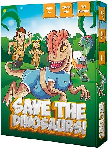 Save The Dinosaurs Card Game | Family Card Games for Kids Teens and Adults | Family Game Night Board Games | Dinosaur Board Game for 7 Year Old + | 20-30 Minutes | 3-8 Players