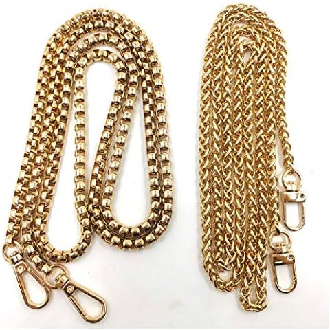 CIMERAC DIY Handbag Chains Strap, Purse Shoulder Cross Body Replacement Straps with Metal Buckles (2 PCS, 47") Cover