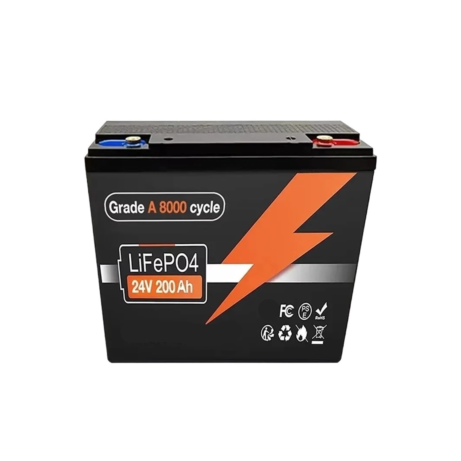 Batteria LiFePO4 Da 24 V 200 Ah, Protezione BMS Integrata Da 200 A, Ideale For Camper/camper, Motori For Pesca Alla Traina, Solare Off-grid, Nautica/barca(24V LiFePO4 200Ah)