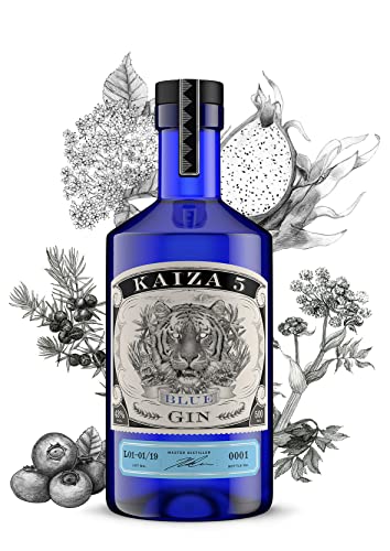 KAIZA 5 BLUE GIN - 0,5 l - 43% - Ginebra de Sudáfrica/Ciudad del Cabo - Floral, afrutado, fresco -...