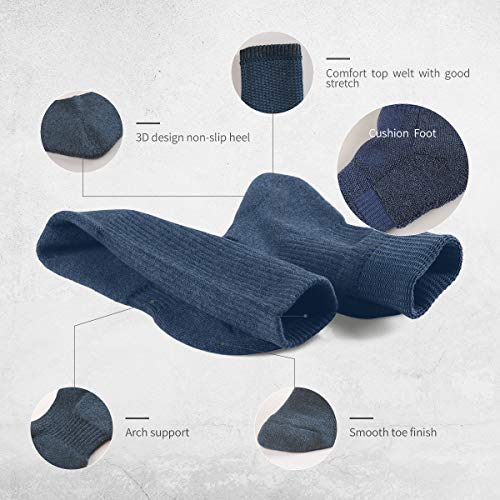 Sox Town Unisex Cushion Crew Training Athletic Socks Men & Women With Combed Cotton Moisture Wicking Breathable Performance(Navy Blue L) #TOP6