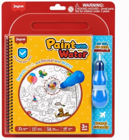 JoyCat Reusable Water Coloring Book, Search and Find Book for Kids Ages 3+